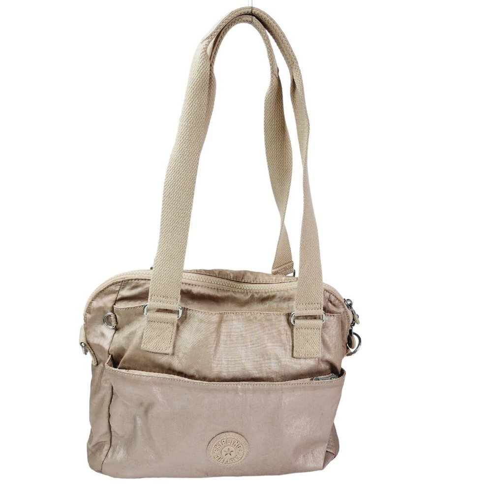 Kipling Elysia Metallic‎ Shoulder Bag Rose Gold Strap Zipper Medium Travel